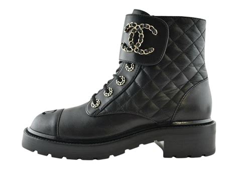 chanel replica boots|Chanel quilted combat boots.